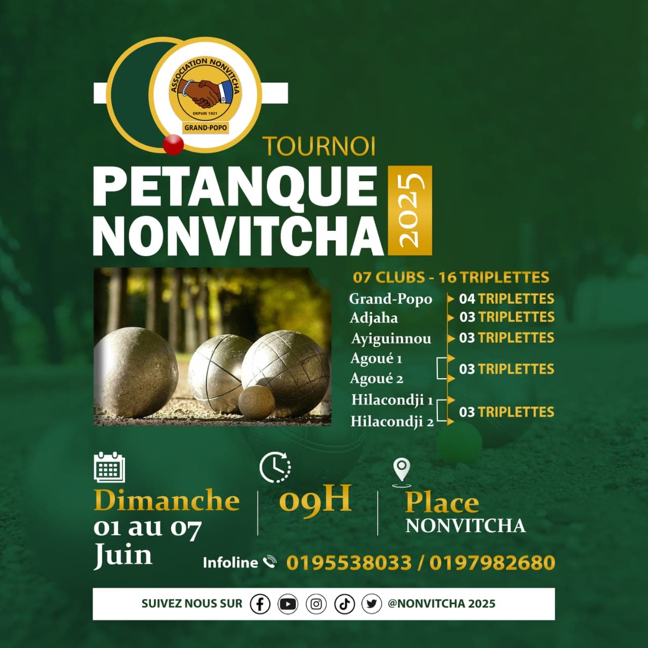 Tournoi de PÉTANQUE NONVITCHA 2025