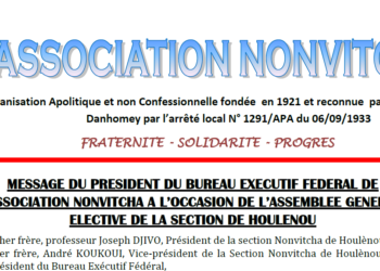 AG Houlènou, 04 Novembre 2017 : Message du Président du BEF